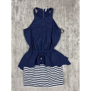 Forever New Dress Womens 4‎ Blue White Pencil Striped